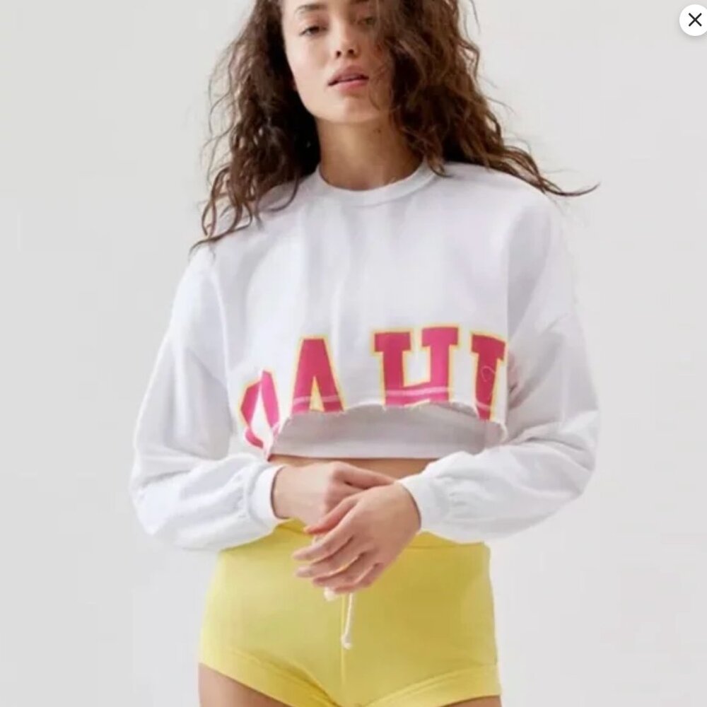 Urban Outfitters NWOT sz XS or M "Out From Under Beach" Cropped OAHU Sweatshirt